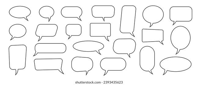 Speech bubble collection . Cloud speech bubbles collection. Black speech bubble . Vector illustration