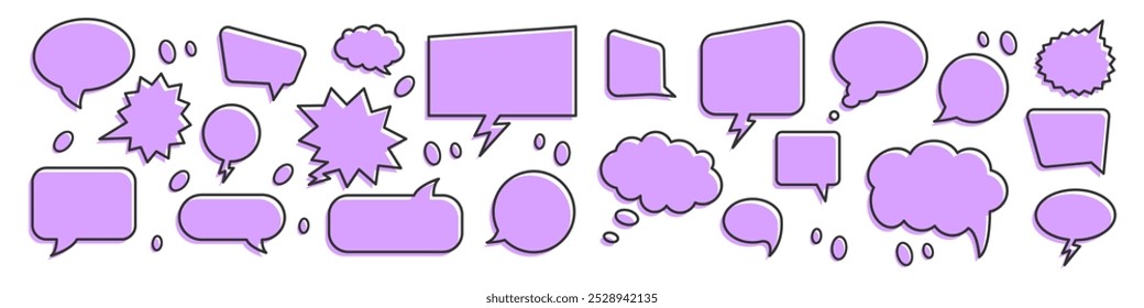 Speech bubble collection. Comic speech bubble icon set. Set of speech bubbles. Vector illustration.