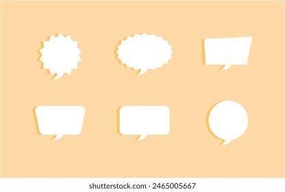 Speech bubble collection of different shape design illustration