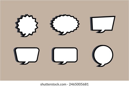 Speech bubble collection of different shape template design