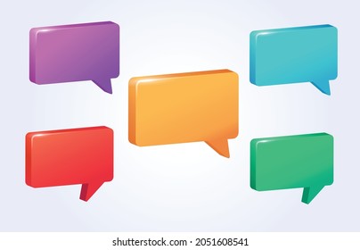 Speech Bubble Collection, Set of colorful speech bubbles
