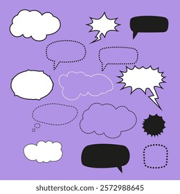 Speech bubble collection. Set of Speech bubble comic vector illustration