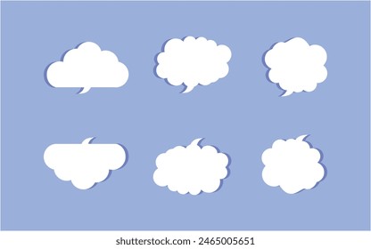 Speech bubble collection set of different shape design illustration