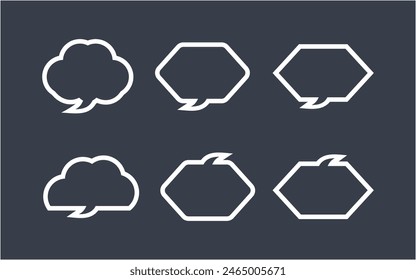 Speech bubble collection set of different shape