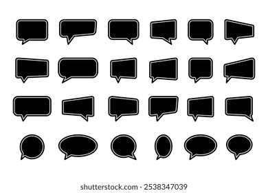 Speech Bubble collection. Talk bubbles, Cloud speech bubbles set. Black speech bubble set isolated on white background. vector illustration.