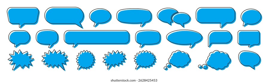 Speech Bubble collection. Talk bubbles with editable stroke and fill, Cloud speech bubbles set. Vector 10 eps.