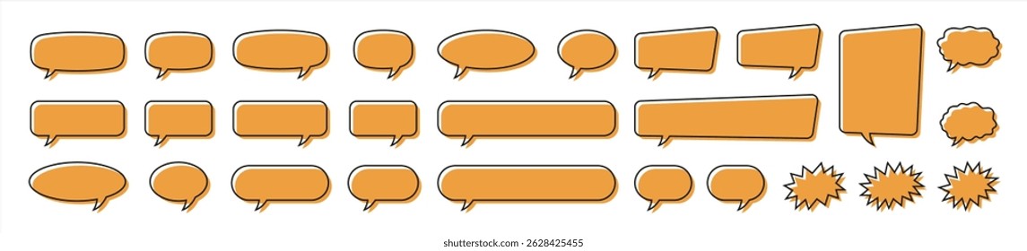 Speech Bubble collection. Talk bubbles with editable stroke and fill, Cloud speech bubbles set. Vector 10 eps.