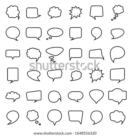 Speech bubble collection. Thirty six  blank hand drawn. Vector illustration
