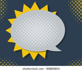 Speech Bubble with Color Halftone Background,pop art,comic book, vector illustration