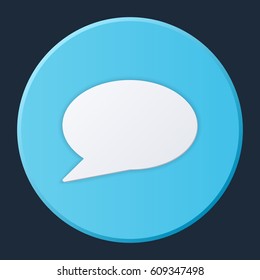 Speech bubble color icon on bright circle background.