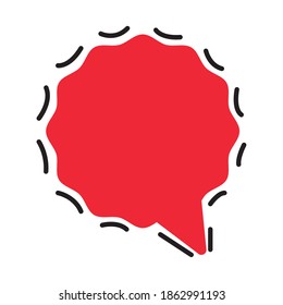diseño vectorial de icono aislado rojo color de burbuja de voz