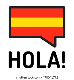 Speech Bubble Color Spanish Flag Word Stock Vector (Royalty Free ...