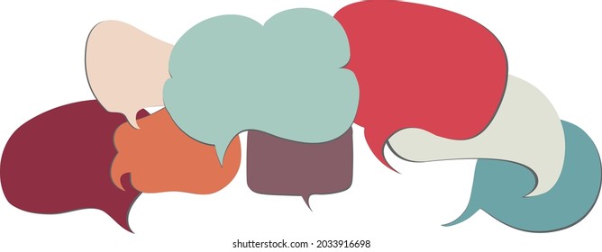 Speech Bubble Colored. Concept Multi-ethnic And Multiracial Diverse People. People Diversity Metaphor. Racial Equality And Conceptual Anti-racism. Multicultural Society. Diverse Culture