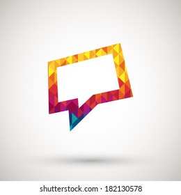 speech bubble with colorful diamond