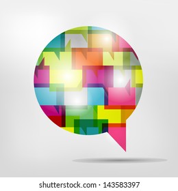 Speech bubble. Colorful glossy communication icon.
