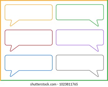 Speech Bubble, Colorful Speech Bubble, Soft Stroke Colors