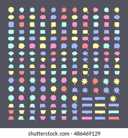 Speech bubble colorful vector icons on the dark background