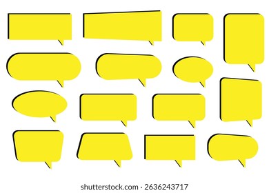 Speech bubble comic buttons for web design. Speech bubble collection. Speech bubble box icon.