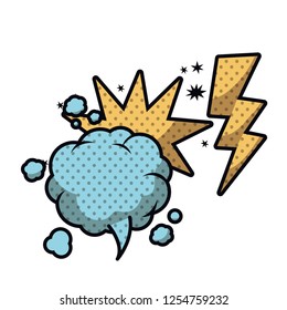 speech bubble in comic isolated icon