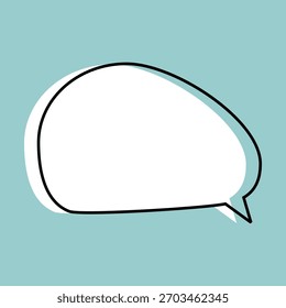 Speech bubble for comics. Words balloon vector illustration. Comic text cloud. Hand-drawn banner