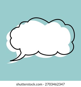 Burbuja del discurso para los cómics. Ilustración vectorial de globo de palabras. Nube de texto cómico. Anuncio dibujado a mano