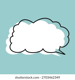 Bolha de fala para quadrinhos. Ilustração de vetor de balão de palavras. Nuvem de texto em quadrinhos. Banner desenhado à mão