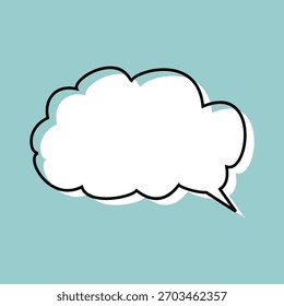 Speech bubble for comics. Words balloon vector illustration. Comic text cloud. Hand-drawn banner