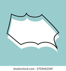 Burbuja del discurso para los cómics. Ilustración vectorial de globo de palabras. Nube de texto cómico. Anuncio dibujado a mano
