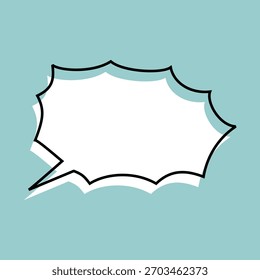Speech bubble for comics. Words balloon vector illustration. Comic text cloud. Hand-drawn banner
