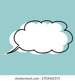 Sprechblase für Comics. Wörter, Ballon, Vektorgrafik. Comic Text Cloud. Handgezeichneter Banner