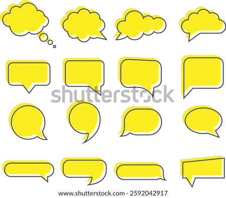 Speech Bubble comment speech yellow bubble Icons Set