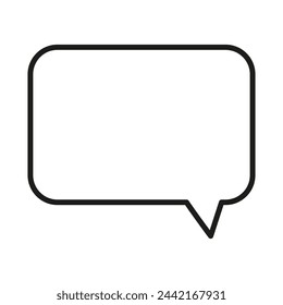Speech bubble for communication. Chat message symbol. Simple dialogue icon. Vector illustration. EPS 10.
