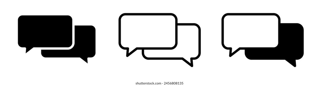 Speech bubble communication icon set