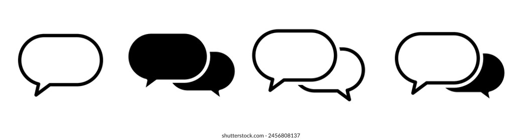 Speech bubble communication icon set