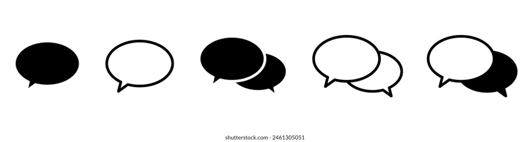 Speech bubble communication icon set