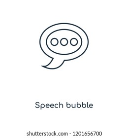 Speech bubble concept line icon. Linear Speech bubble concept outline symbol design. This simple element illustration can be used for web and mobile UI/UX.