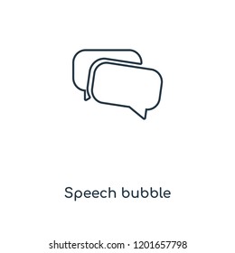Speech bubble concept line icon. Linear Speech bubble concept outline symbol design. This simple element illustration can be used for web and mobile UI/UX.