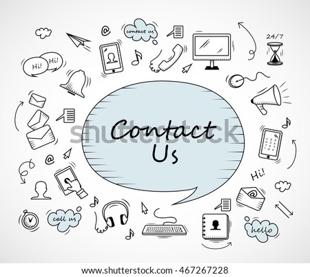 Speech Bubble, Contact Us Icons Set - Isolated On White Background-Vector Illustration, Graphic Design. For Web,Websites,Magazine Page,Print, App, Presentation Templates And Promotional Materials