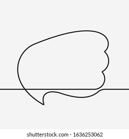 Speech bubble continuous line drawing flow liquid shape, Black and white vector minimalistic linear illustration made of one line - Shutterstock ID 1636253062