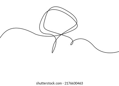 Speech bubble continuous line drawing. Black isolated linear template. Comic Doodle concept design art. Outline simple border for social media, web sites, dialog chat. Vector