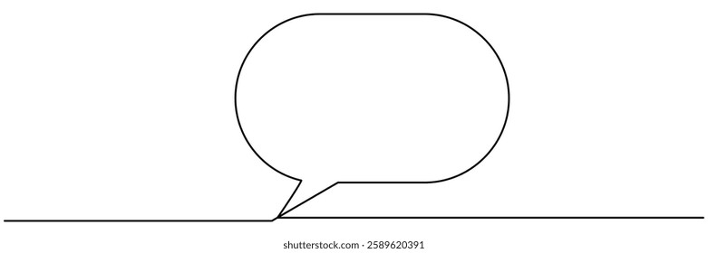 Speech bubble continuous line drawing. Chat linear symbol. Dialogue sign. Vector illustration isolated on white.
