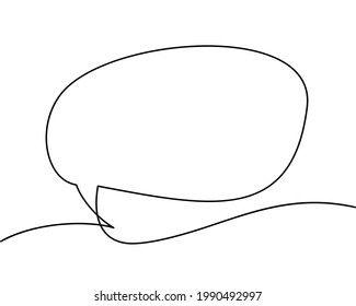 Speech bubble continuous one line drawing, Vector graphics minimalist linear illustration made of single line, Template for design - Shutterstock ID 1990492997