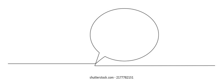Speech bubble continuous one line drawing. Chat linear symbol. Dialogue sign. Vector illustration isolated on white.
