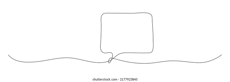 Speech bubble continuous one line drawing. Chat linear symbol. Dialogue sign. Vector illustration isolated on white.