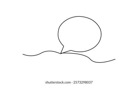 speech bubble continuous one line drawing