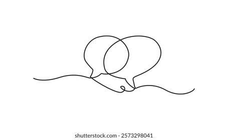 speech bubble continuous one line drawing