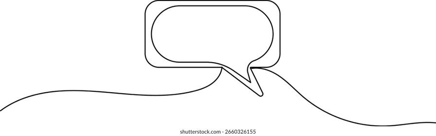  Speech Bubble Continuous one line drawing white background 