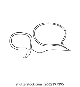 Bolha de fala contínua uma linha arte desenho diálogo balão de fala ilustração borda contínua