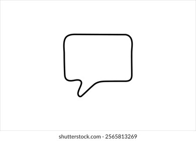 Speech bubble Continuous single Line art design self-drawing style