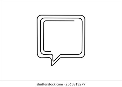 Speech bubble Continuous single Line art design self-drawing style